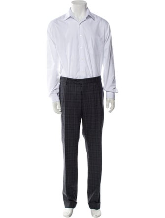 Luigi Bianchi Mantova Wool Plaid Print Two-Piece Blazer