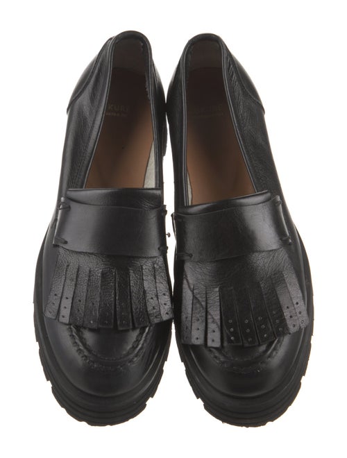 Lukure Leather Fringe Trim Accent Loafers