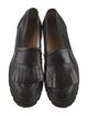 Lukure Leather Fringe Trim Accent Loafers