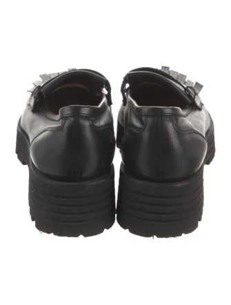 Lukure Leather Fringe Trim Accent Loafers