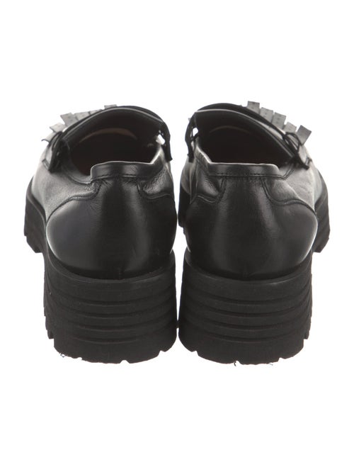 Lukure Leather Fringe Trim Accent Loafers