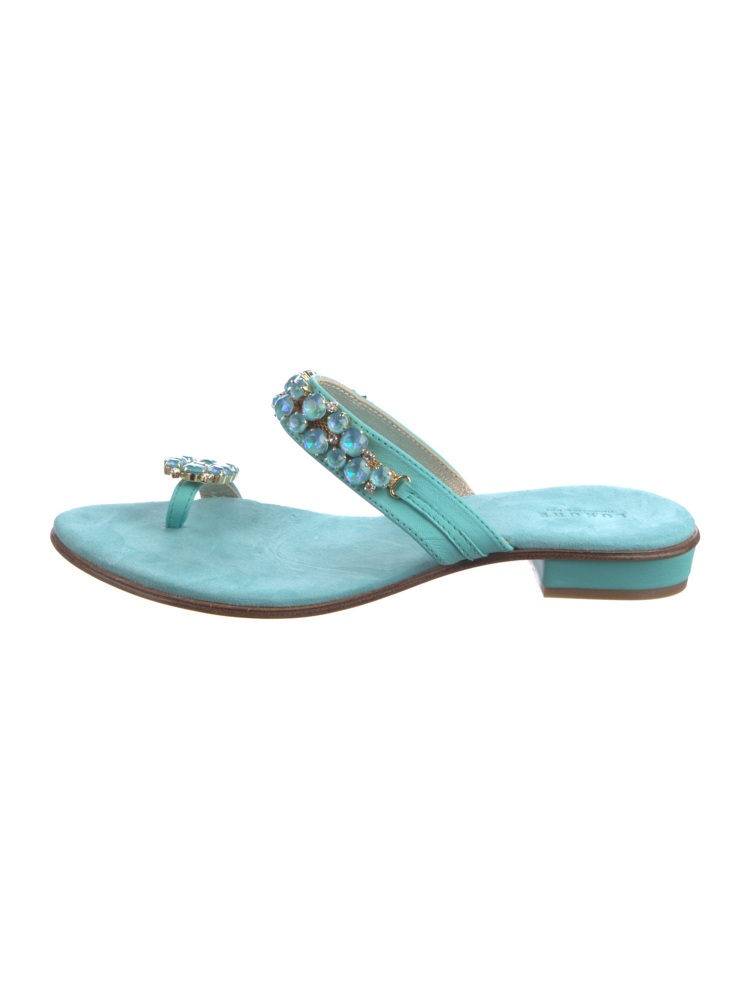 Lukure Suede Crystal Embellishments Slides