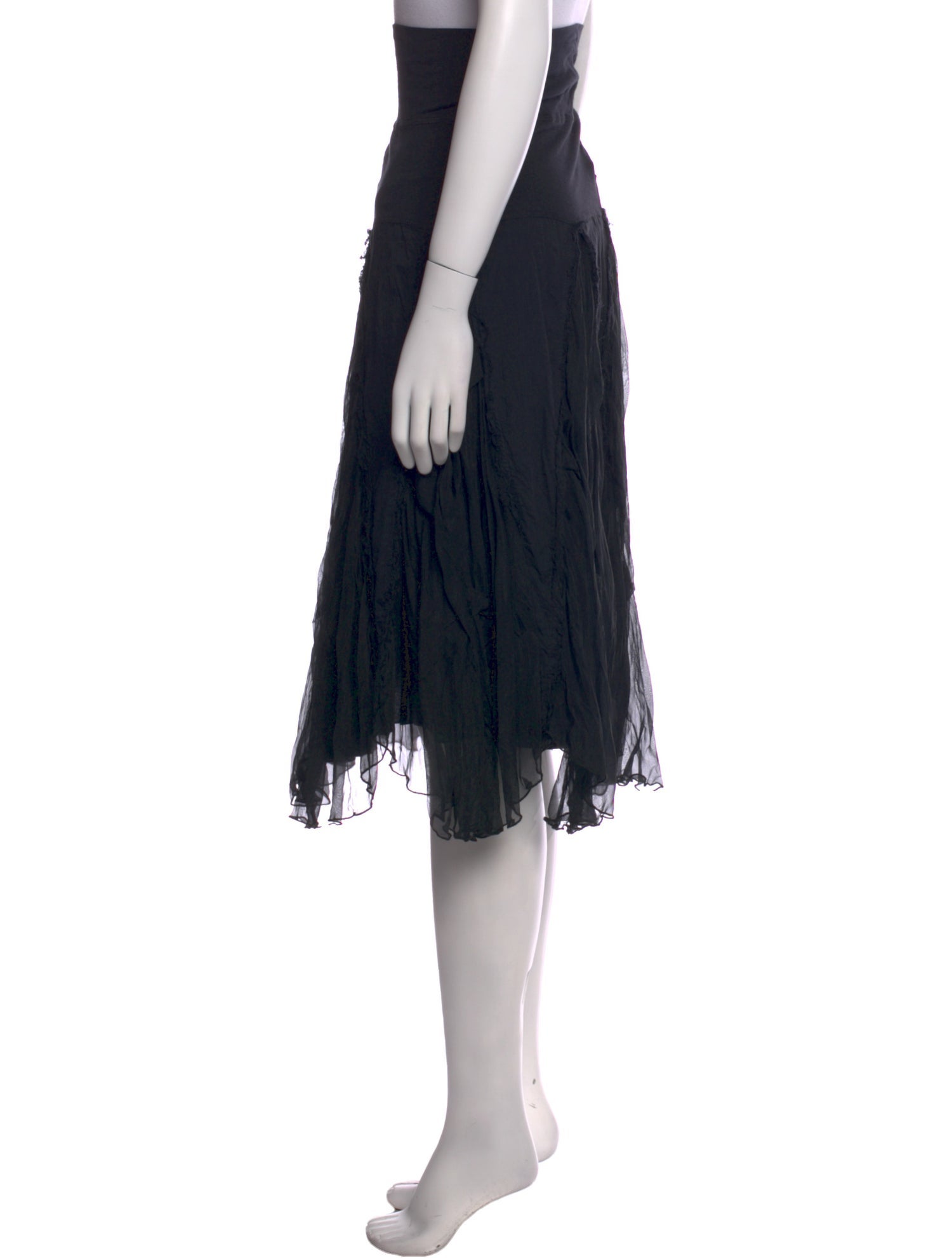 Luna Luz Raw-Edge Trim Midi Length Skirt w/ Tags