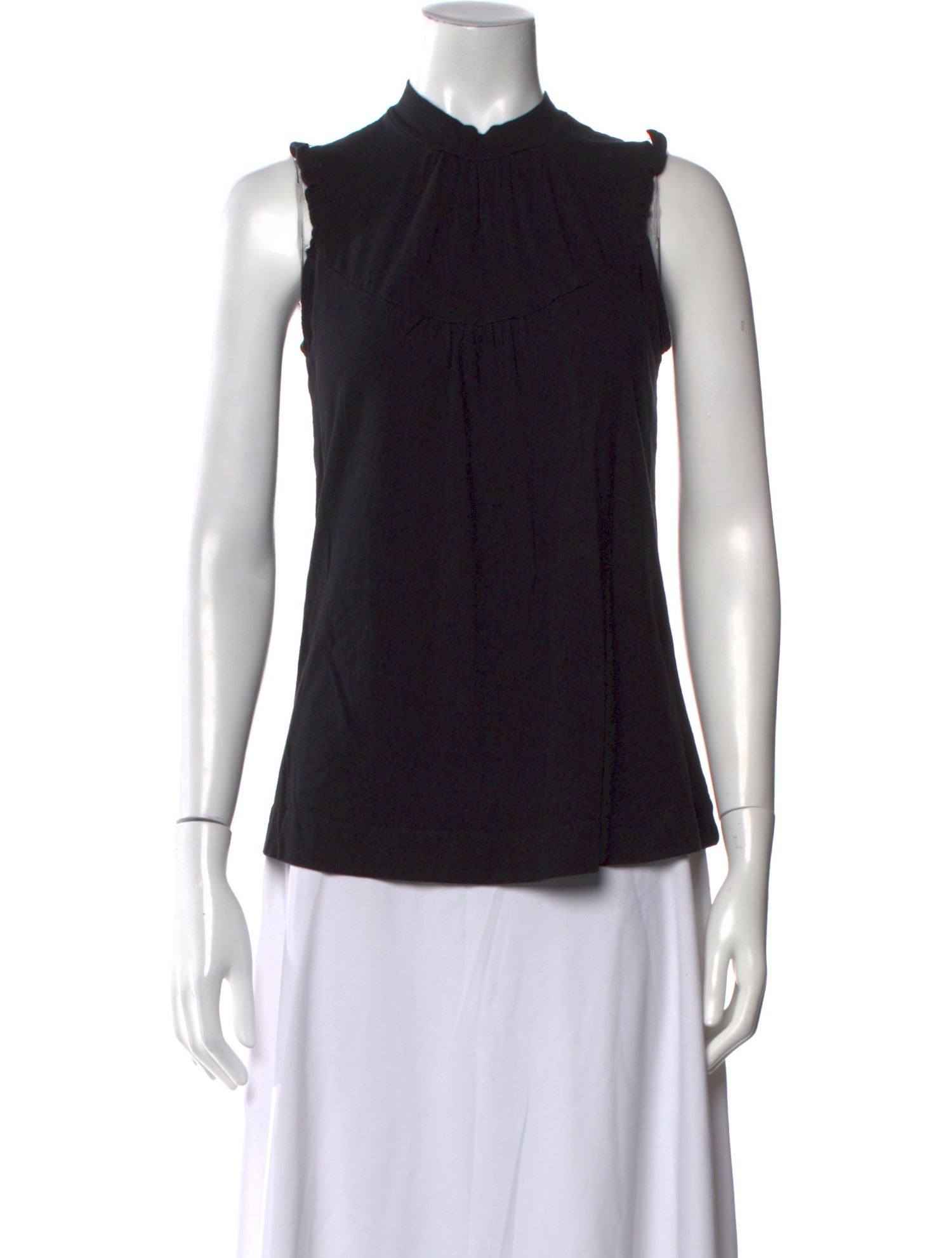 Luxory Mock Neck Sleeveless Blouse