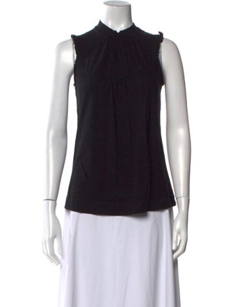 Luxory Mock Neck Sleeveless Blouse