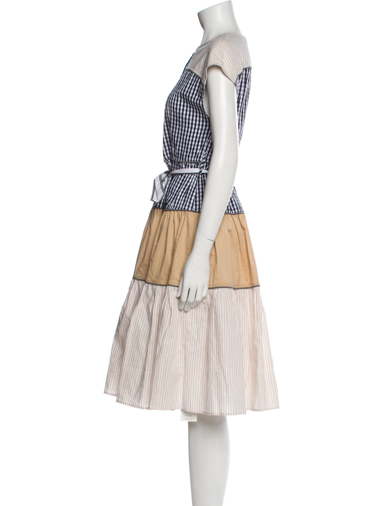 LOVE Binetti Striped Midi Length Dress