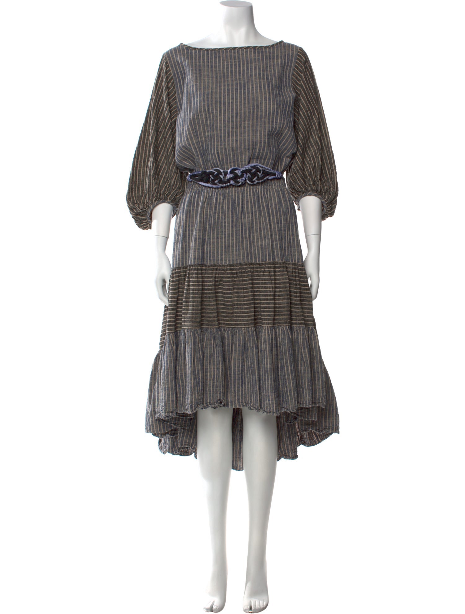 LOVE Binetti Striped Midi Length Dress