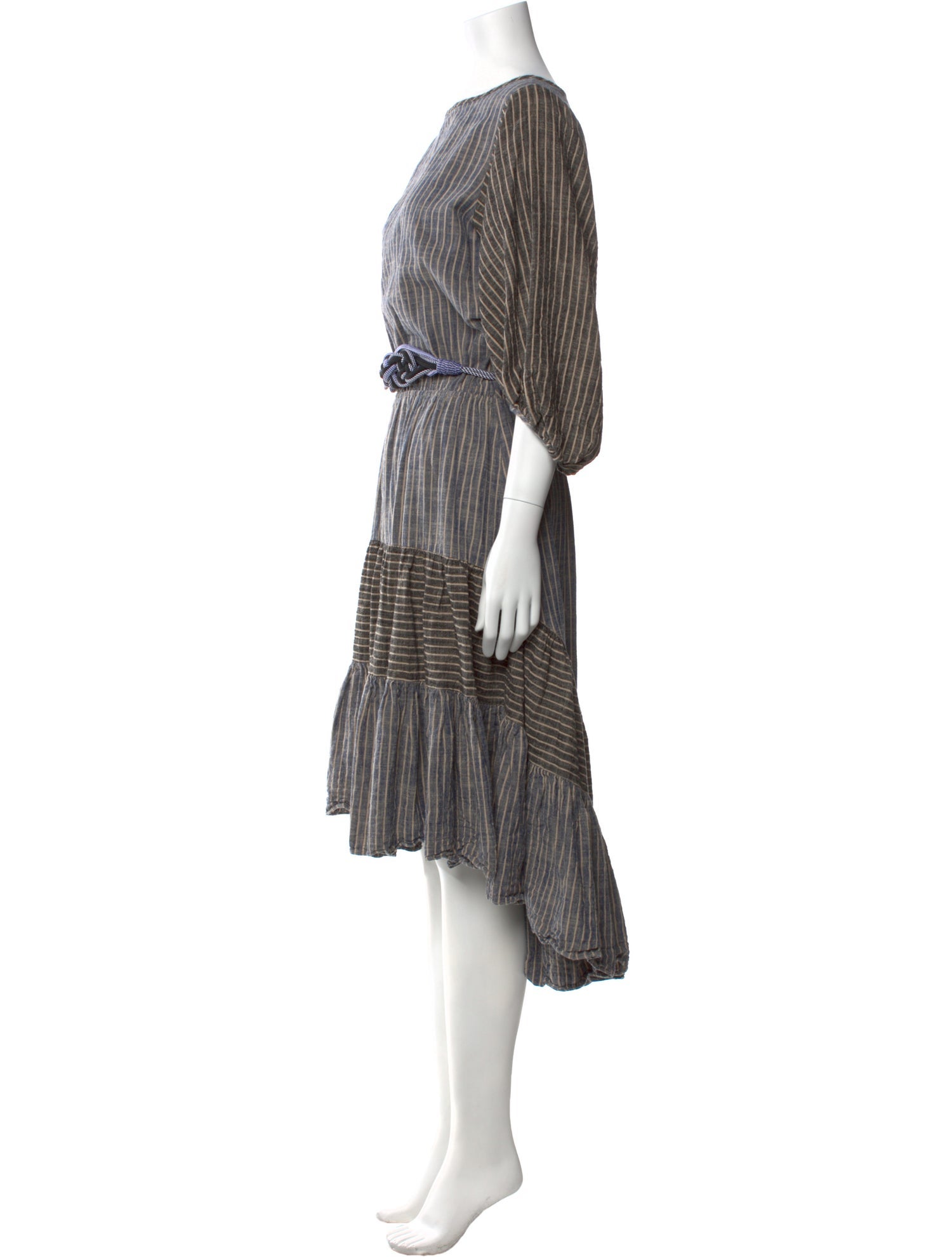 LOVE Binetti Striped Midi Length Dress