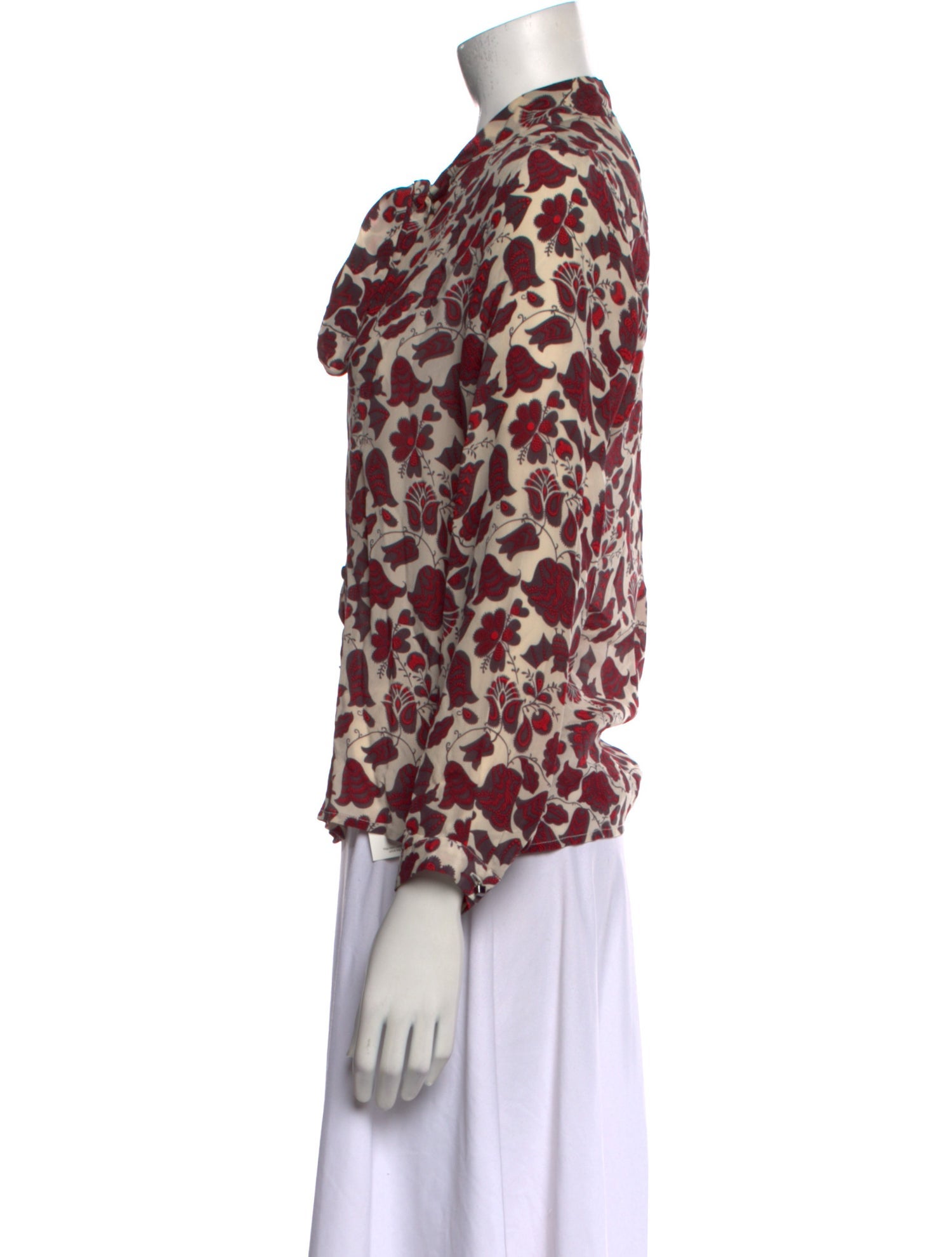 LOVE Binetti Silk Floral Print Blouse