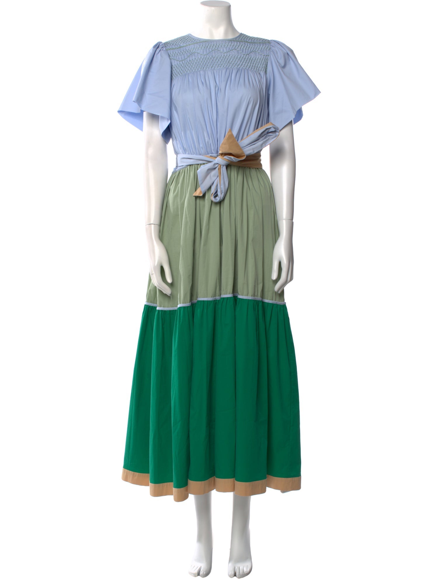 LOVE Binetti Colorblock Pattern Long Dress