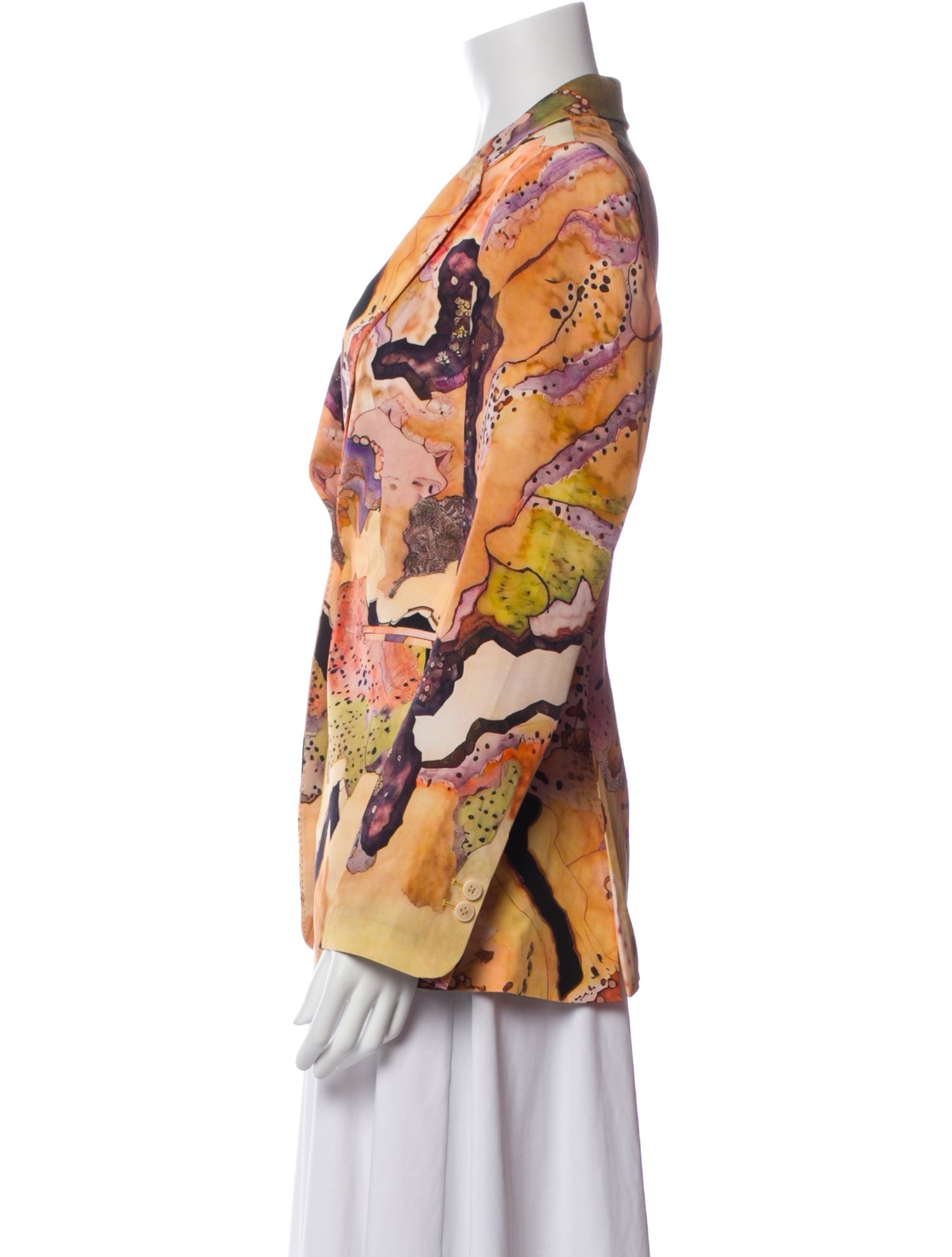 LOVE Binetti Silk Printed Blazer