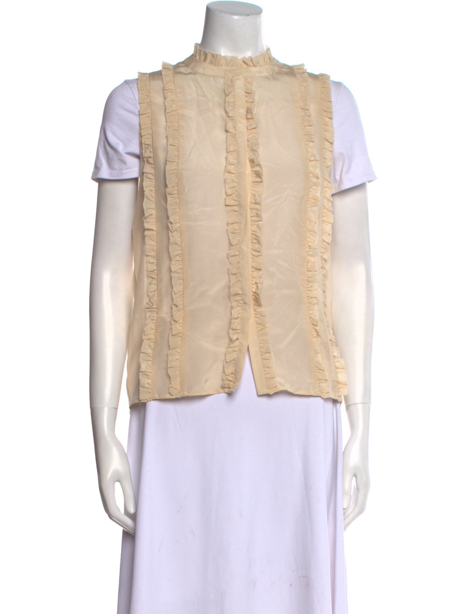 LOVE Binetti Silk Mock Neck Blouse