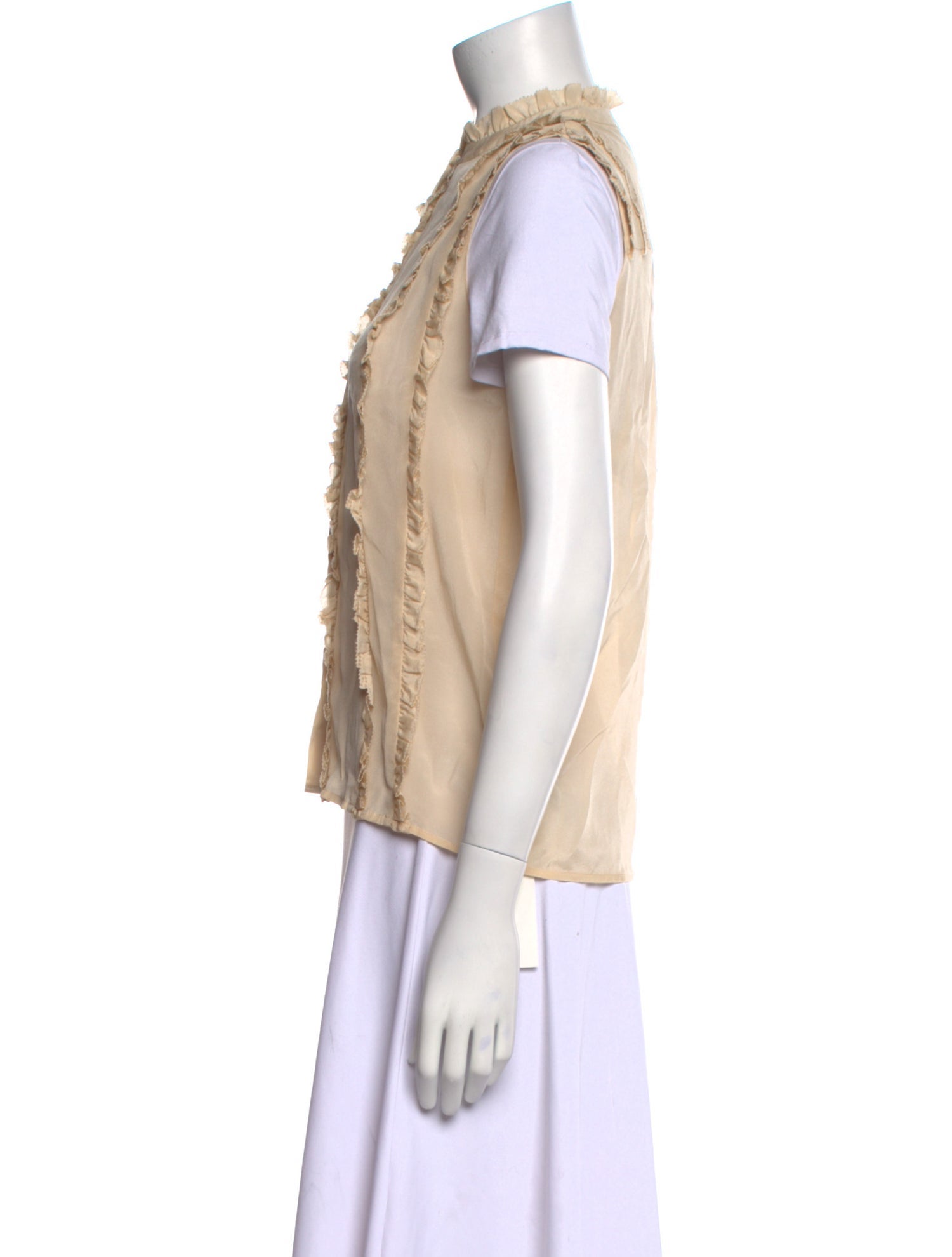 LOVE Binetti Silk Mock Neck Blouse