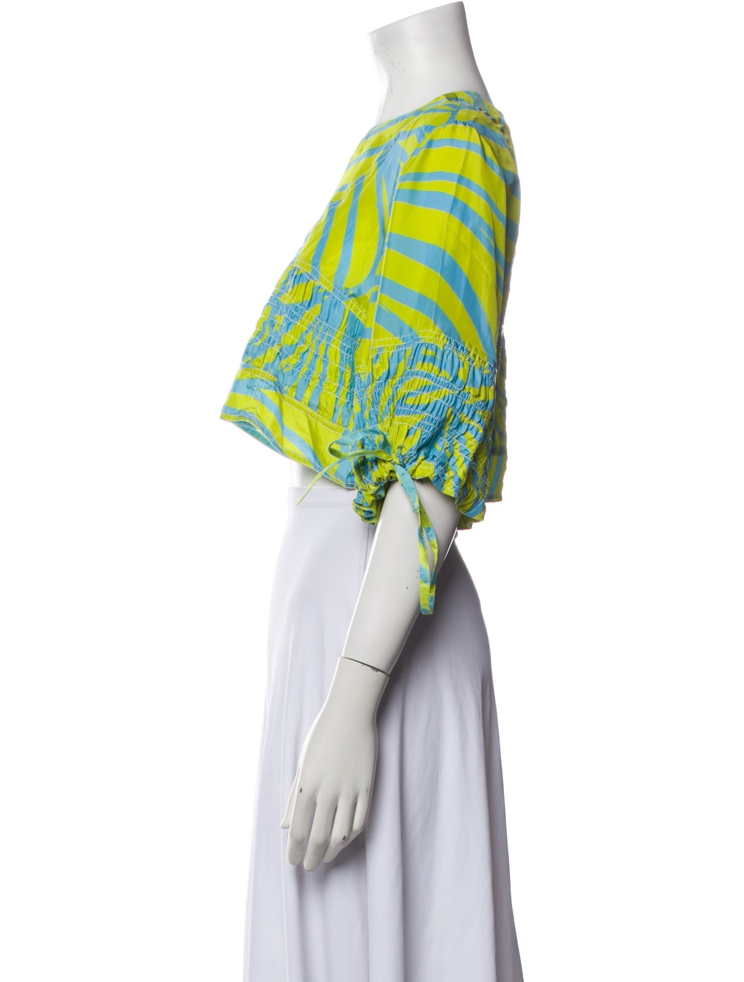 Lovebirds Silk Printed Crop Top