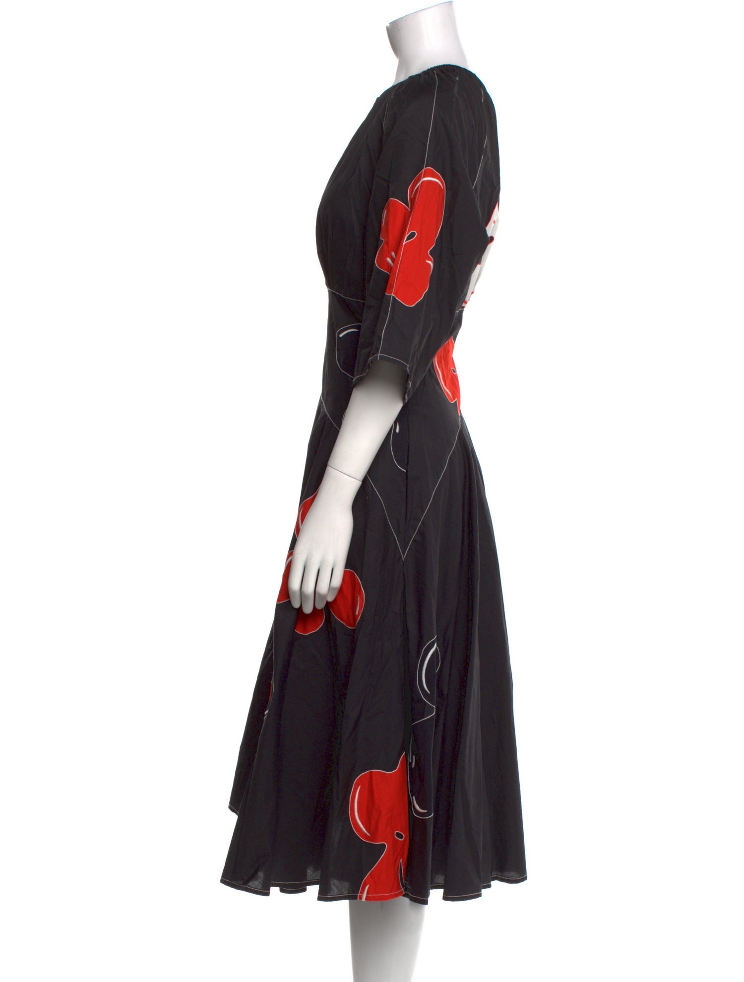 Lovebirds Floral Print Midi Length Dress