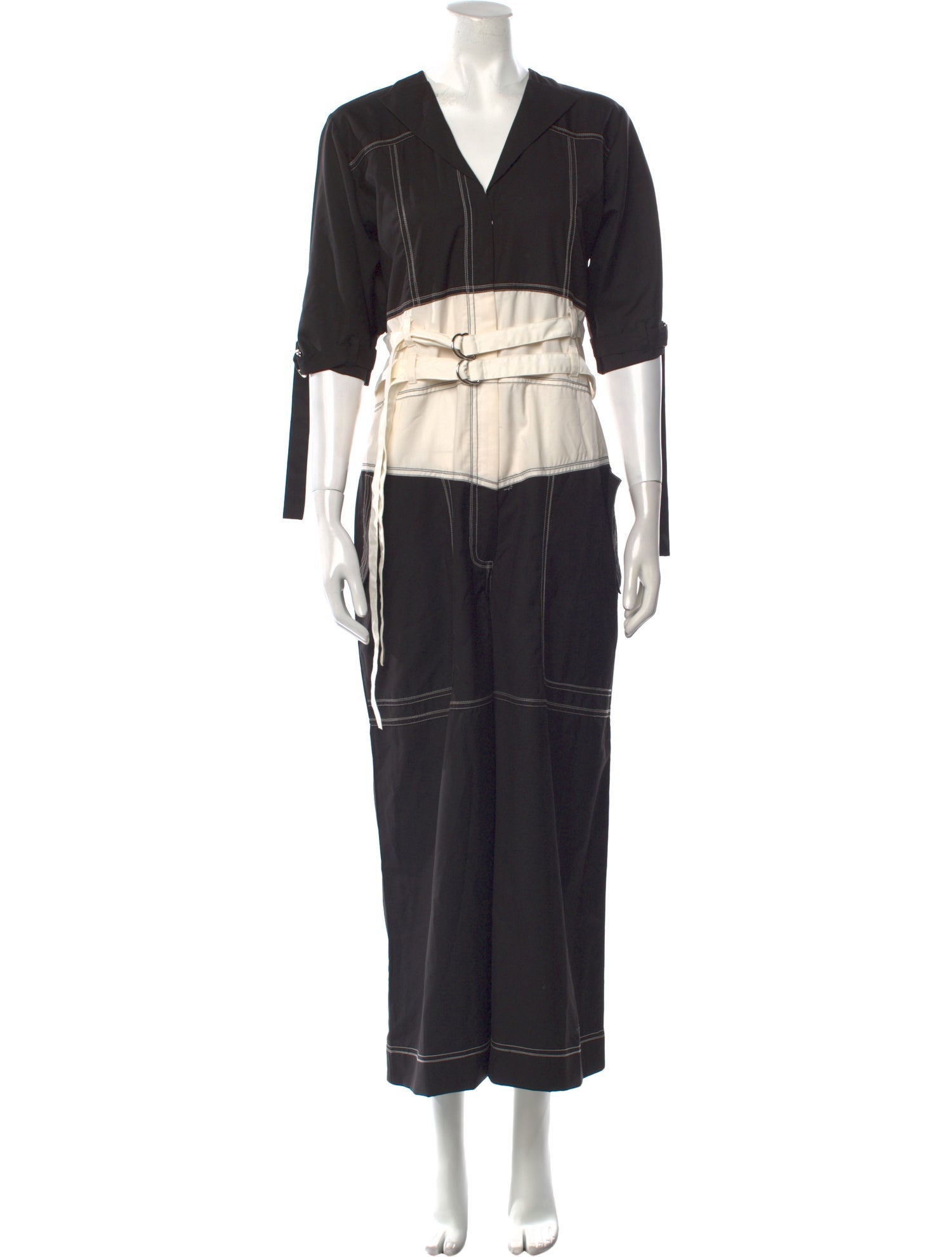 Lovebirds Colorblock Pattern V-Neck Jumpsuit w/ Tags