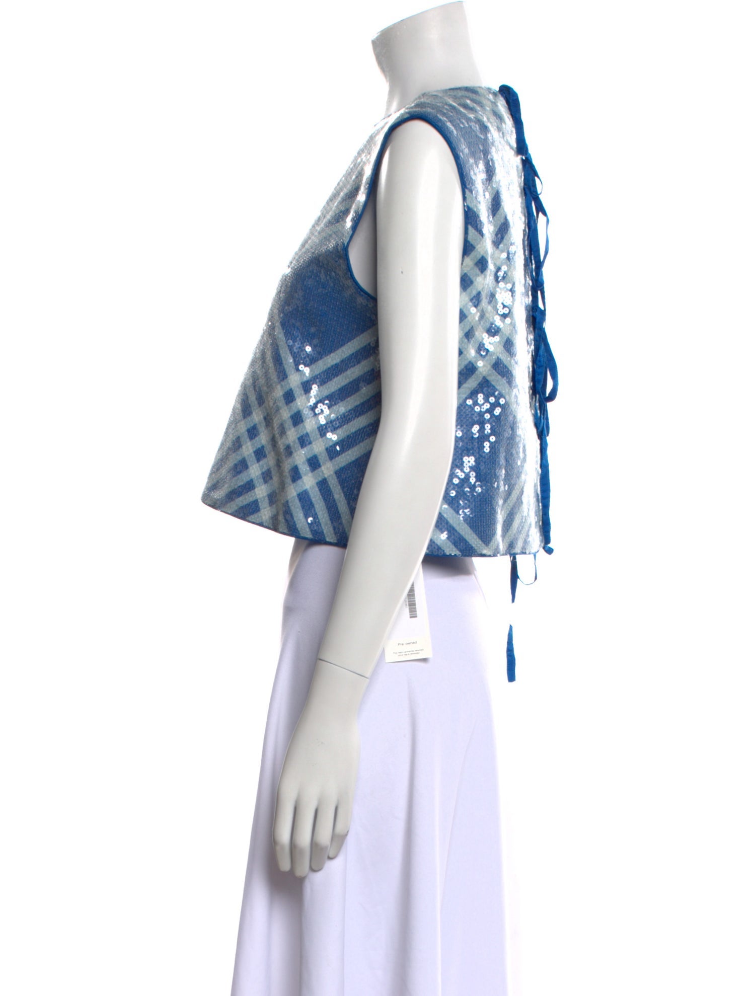 Lovebirds Linen Plaid Print Crop Top w/ Tags