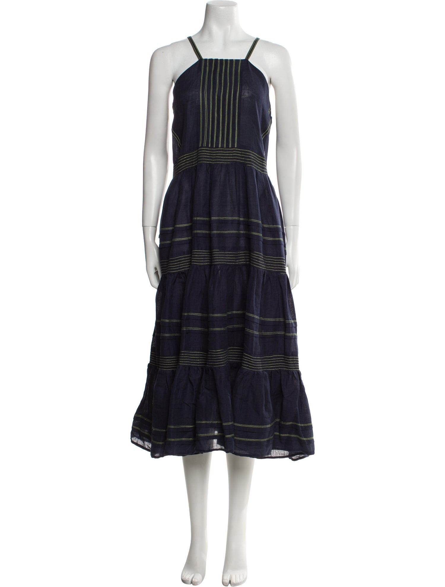 Lovebirds Plaid Print Midi Length Dress