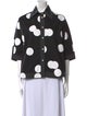 Lovebirds Polka Dot Print Three-Quarter Sleeve Button-Up Top