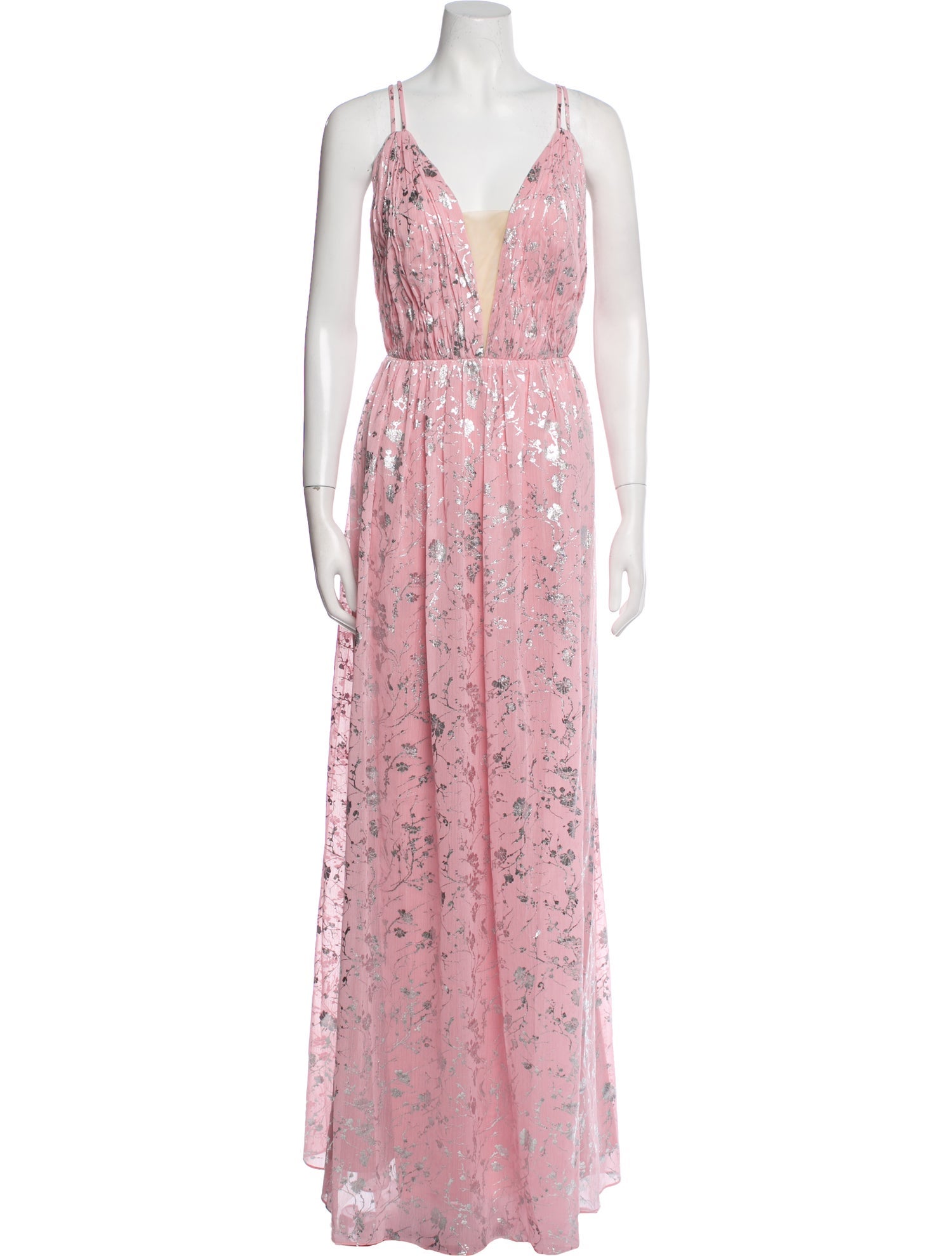 Love by Theia Floral Print Long Dress