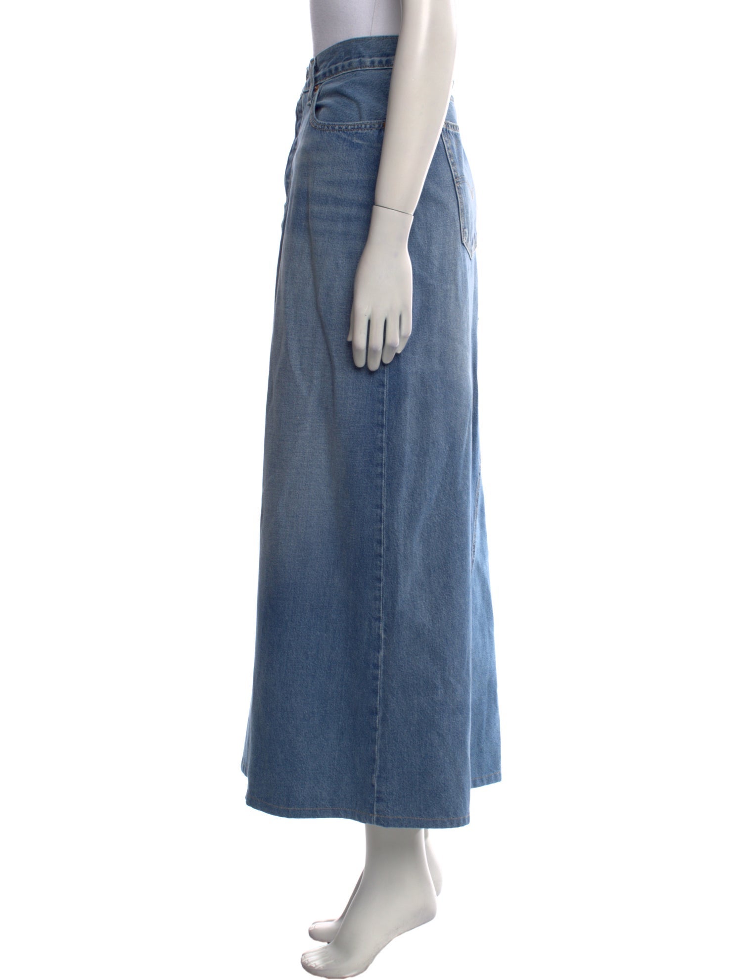 Levi's x Ganni Raw-Edge Trim Long Skirt