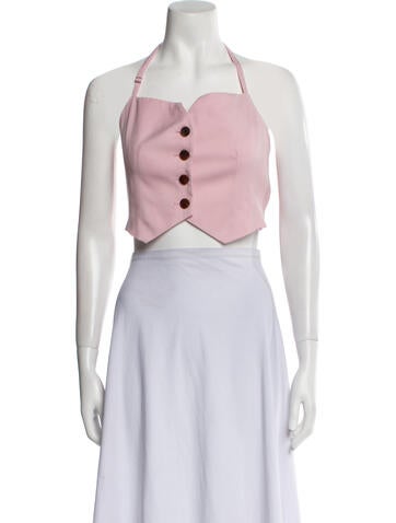 Lvir Tops Halterneck Sleeveless Crop Top S