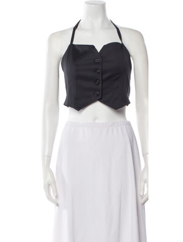 Lvir Tops Halterneck Sleeveless Crop Top S
