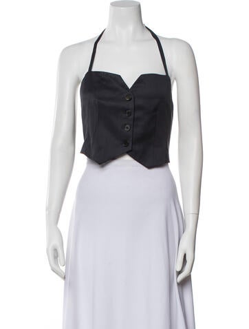 Lvir Tops Halterneck Sleeveless Crop Top S