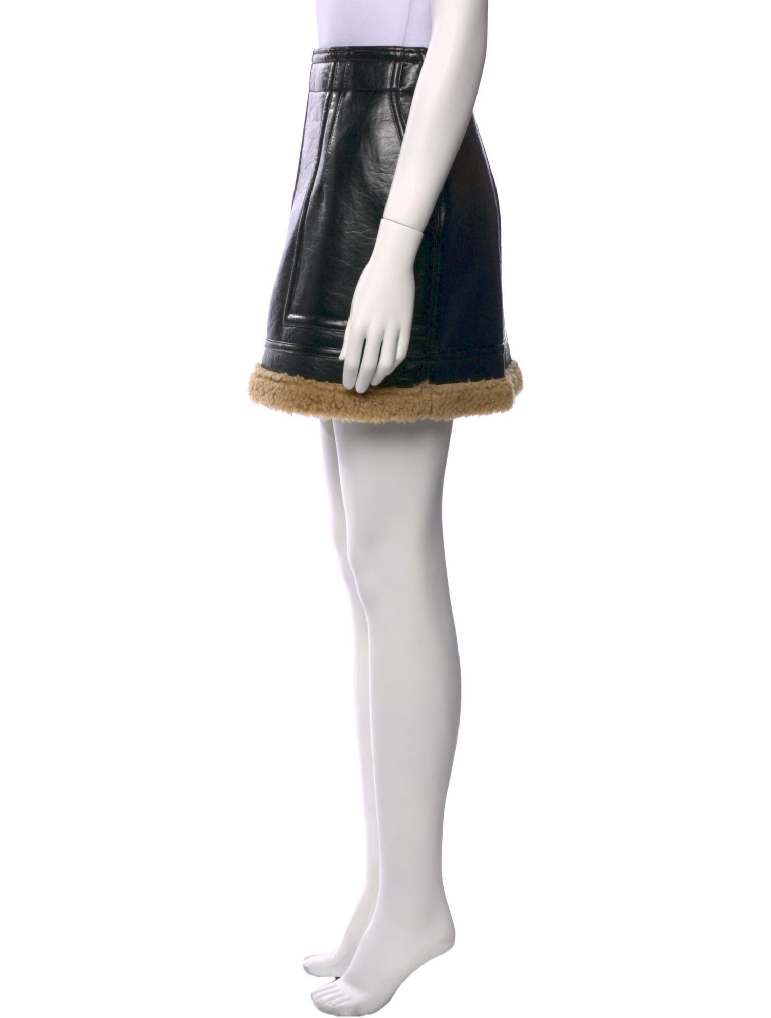 LVIR Fur Trim Mini Skirt w/ Tags