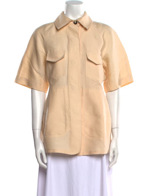 LVIR Wool Short Sleeve Button-Up Top