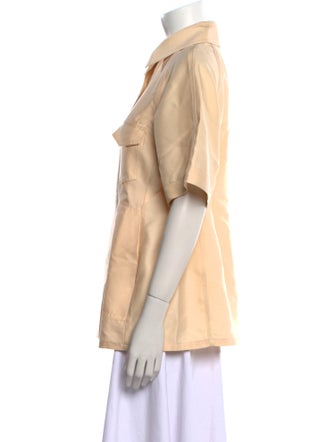 LVIR Wool Short Sleeve Button-Up Top