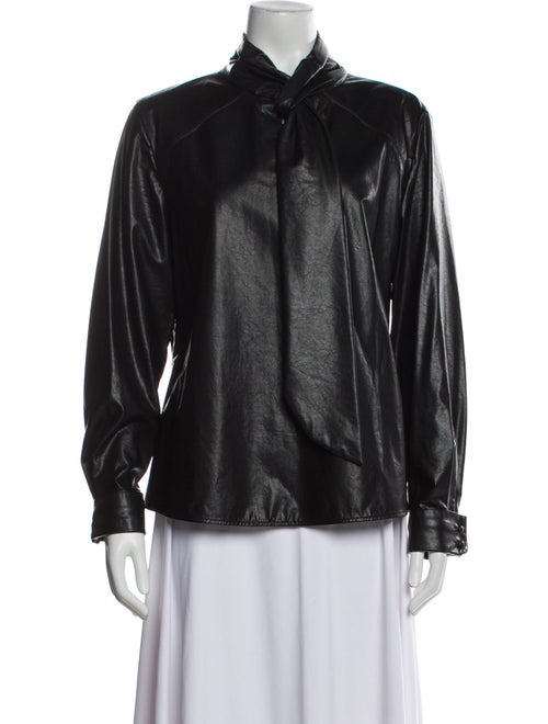 LVIR Mock Neck Long Sleeve Button-Up Top