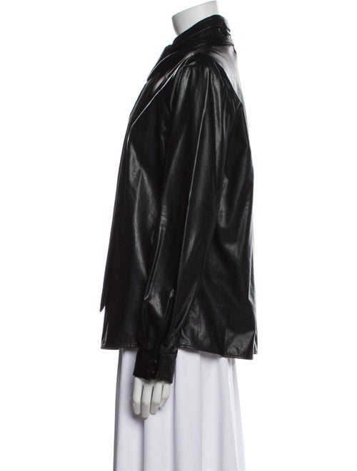 LVIR Mock Neck Long Sleeve Button-Up Top