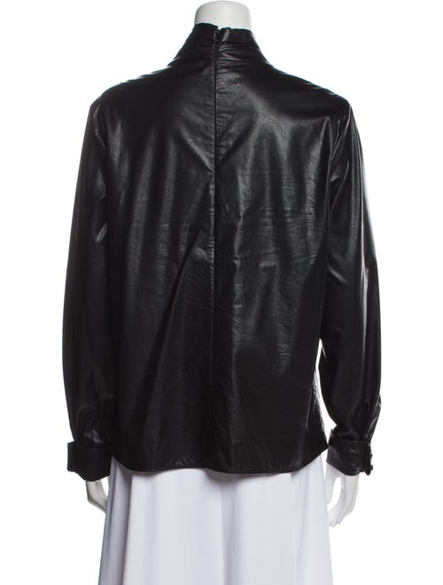 LVIR Mock Neck Long Sleeve Button-Up Top