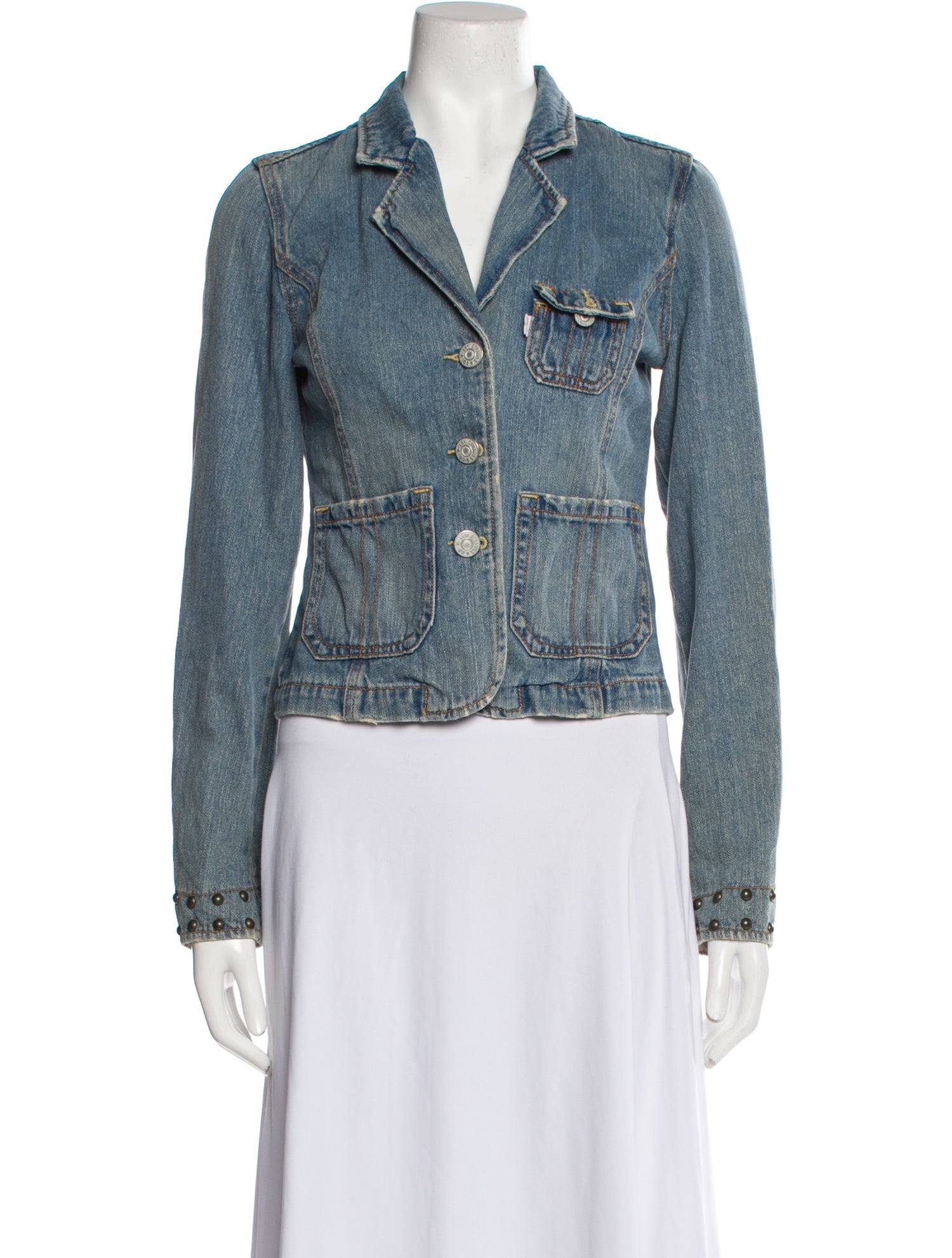 Levi's denim jacket, denim jacket, men's size XL unclear blue type Vintage Second Hand