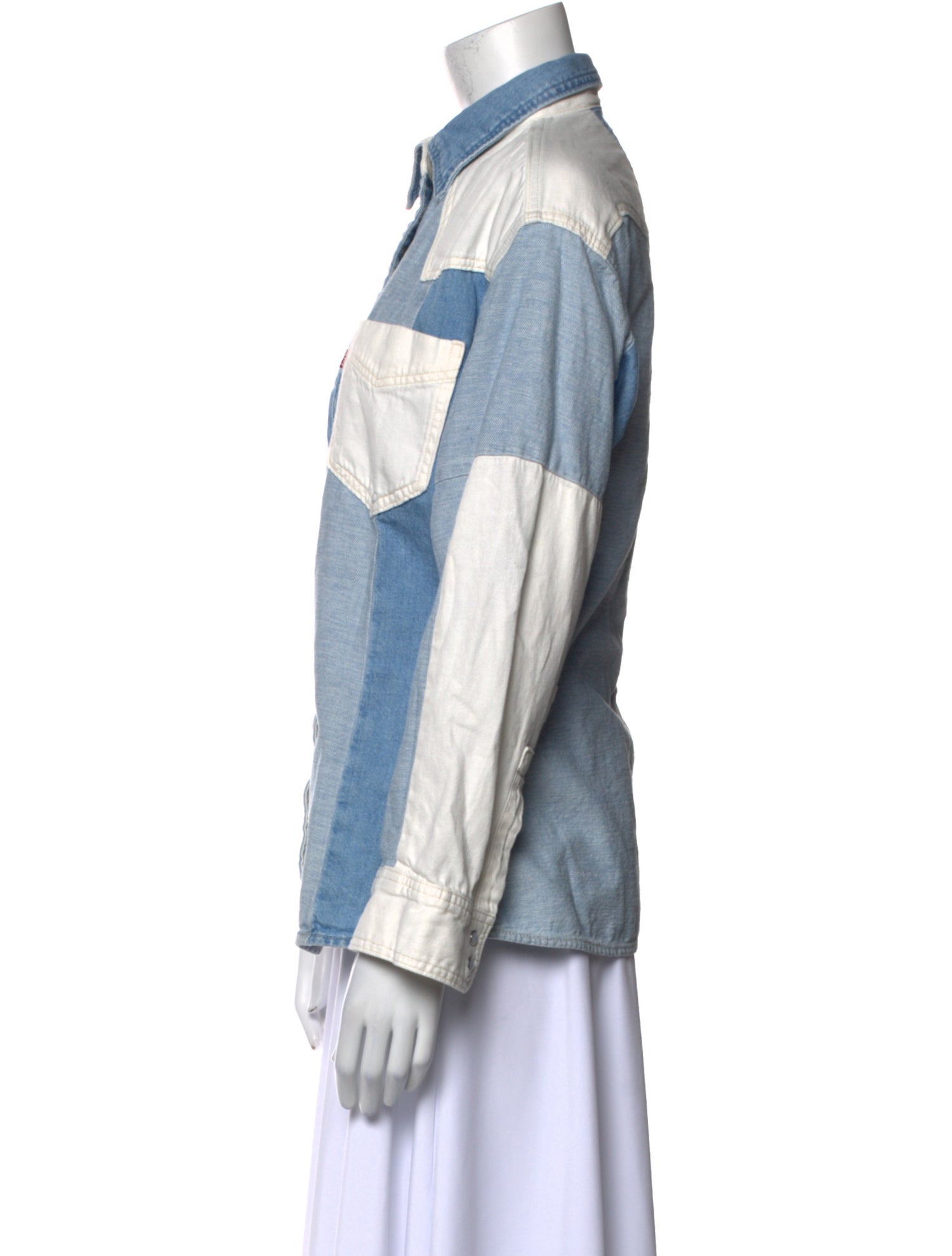 Levi's Vintage Clothing Colorblock Pattern Long Sleeve Button-Up Top