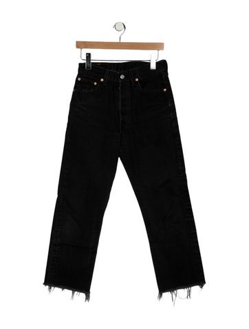 Pre-owned Levi Strauss High-rise Straight Leg Jeans In Black