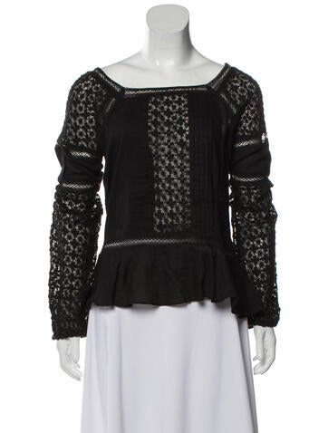 Love Sam Tops Square Neckline Long Sleeve Blouse S