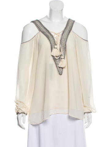 Love Sam Tops V-Neck Long Sleeve Blouse S