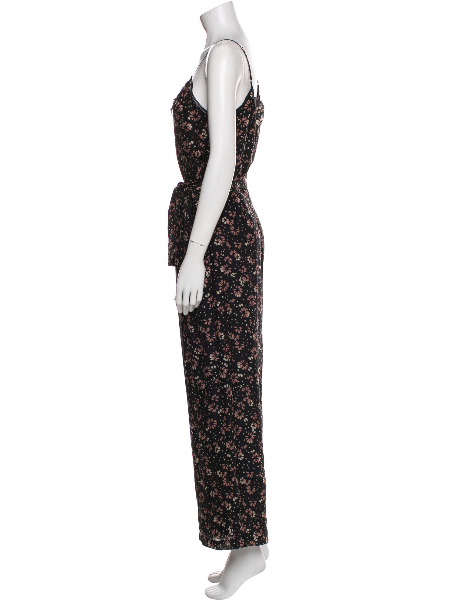Love Sam Silk Floral Print Jumpsuit