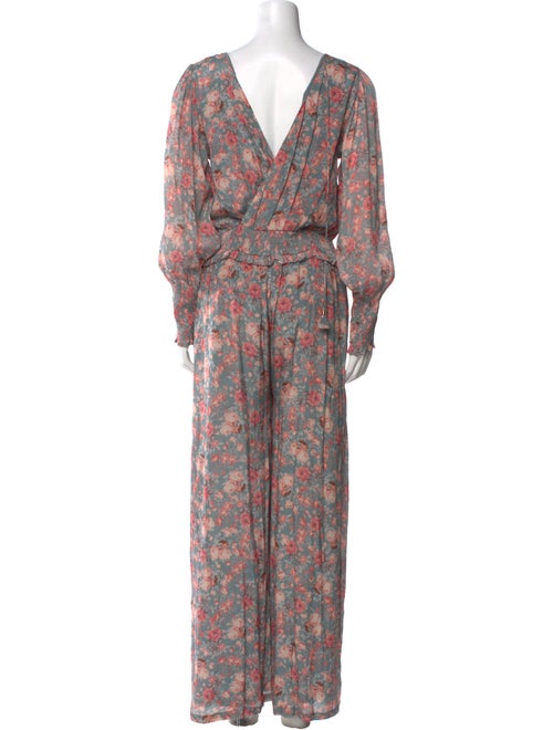 Love Sam Floral Print Plunge Neckline Jumpsuit