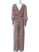 Love Sam Floral Print Plunge Neckline Jumpsuit