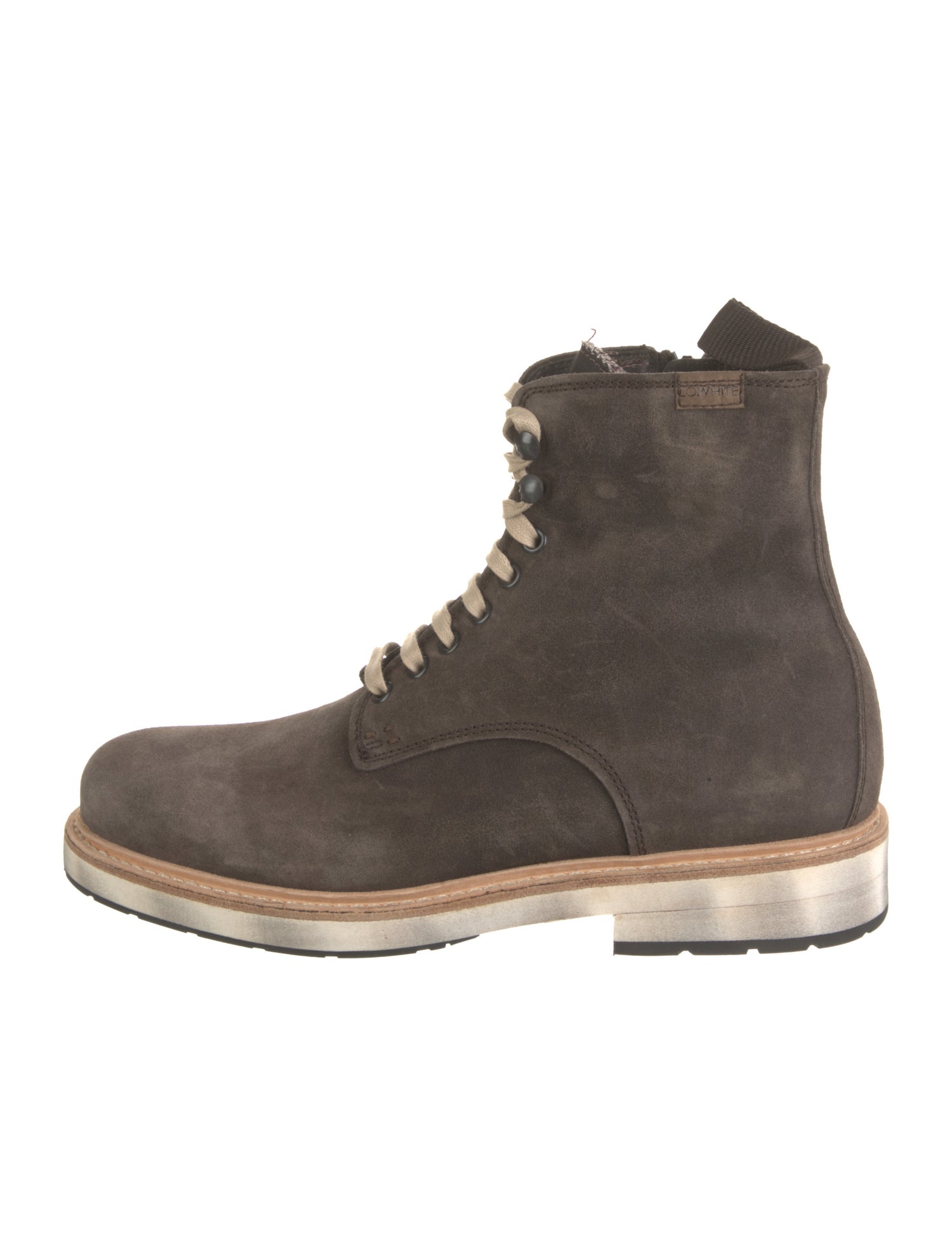 LO. WHITE Suede Lace-Up Boots