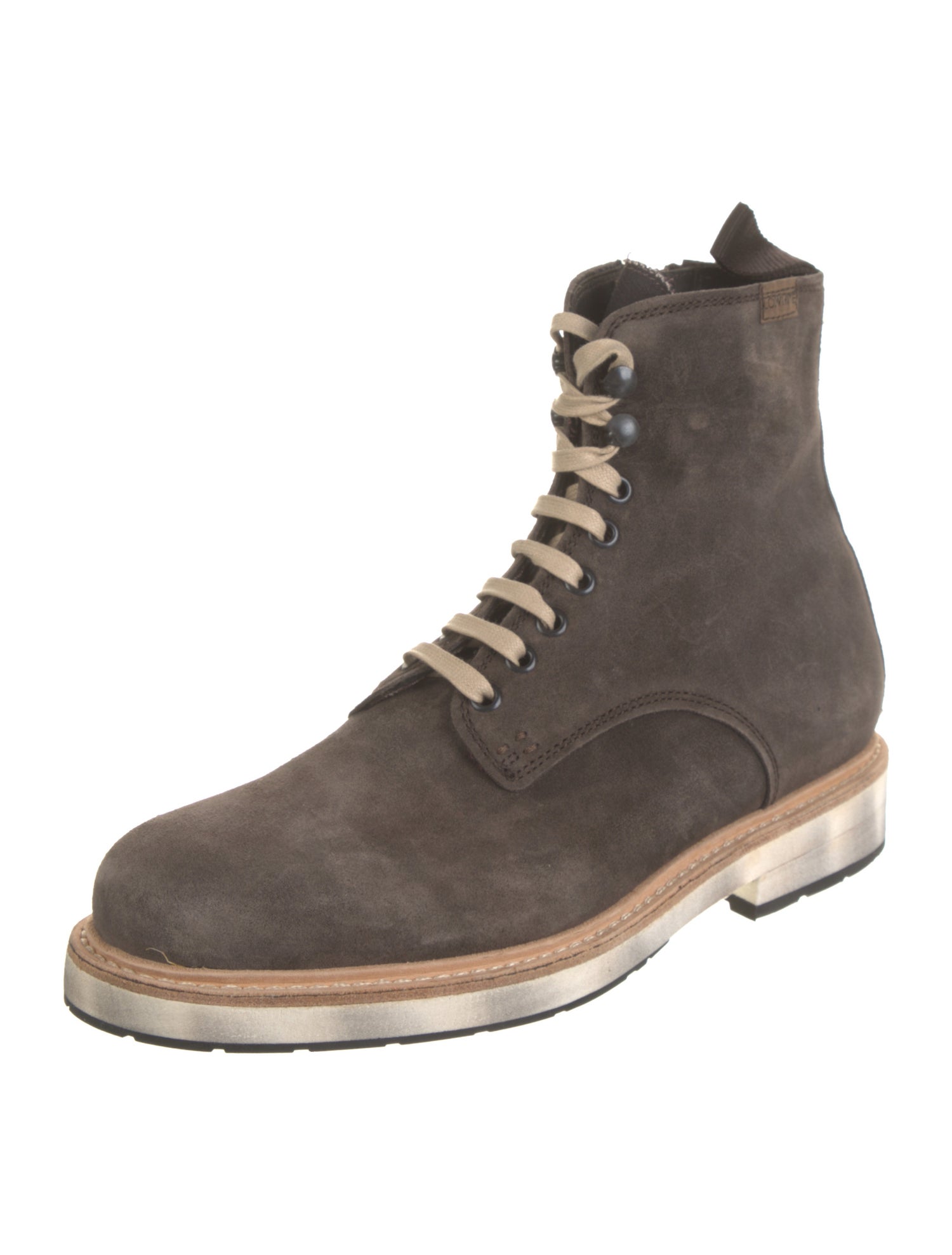 LO. WHITE Suede Lace-Up Boots