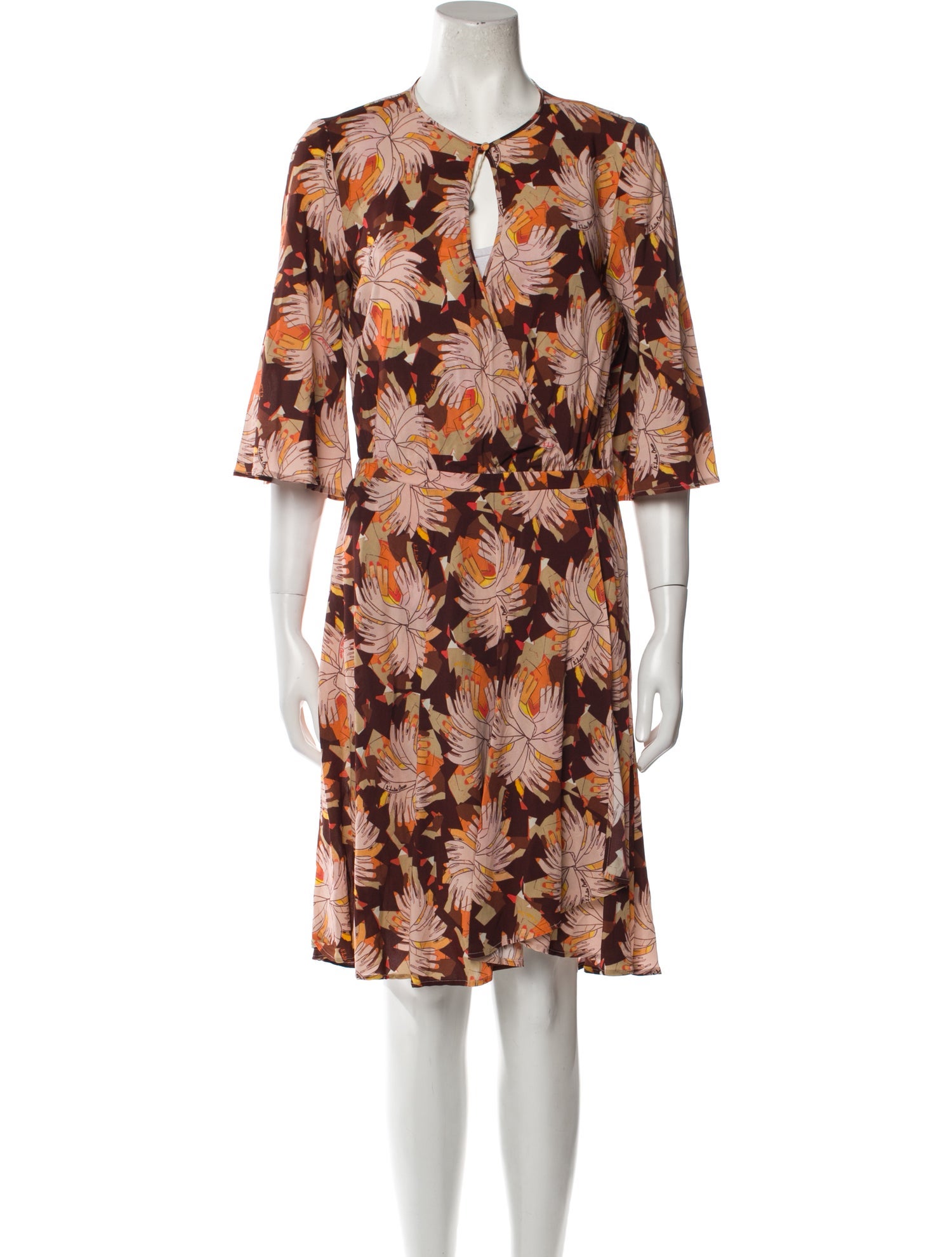 L'Autre Chose Floral Print Midi Length Dress