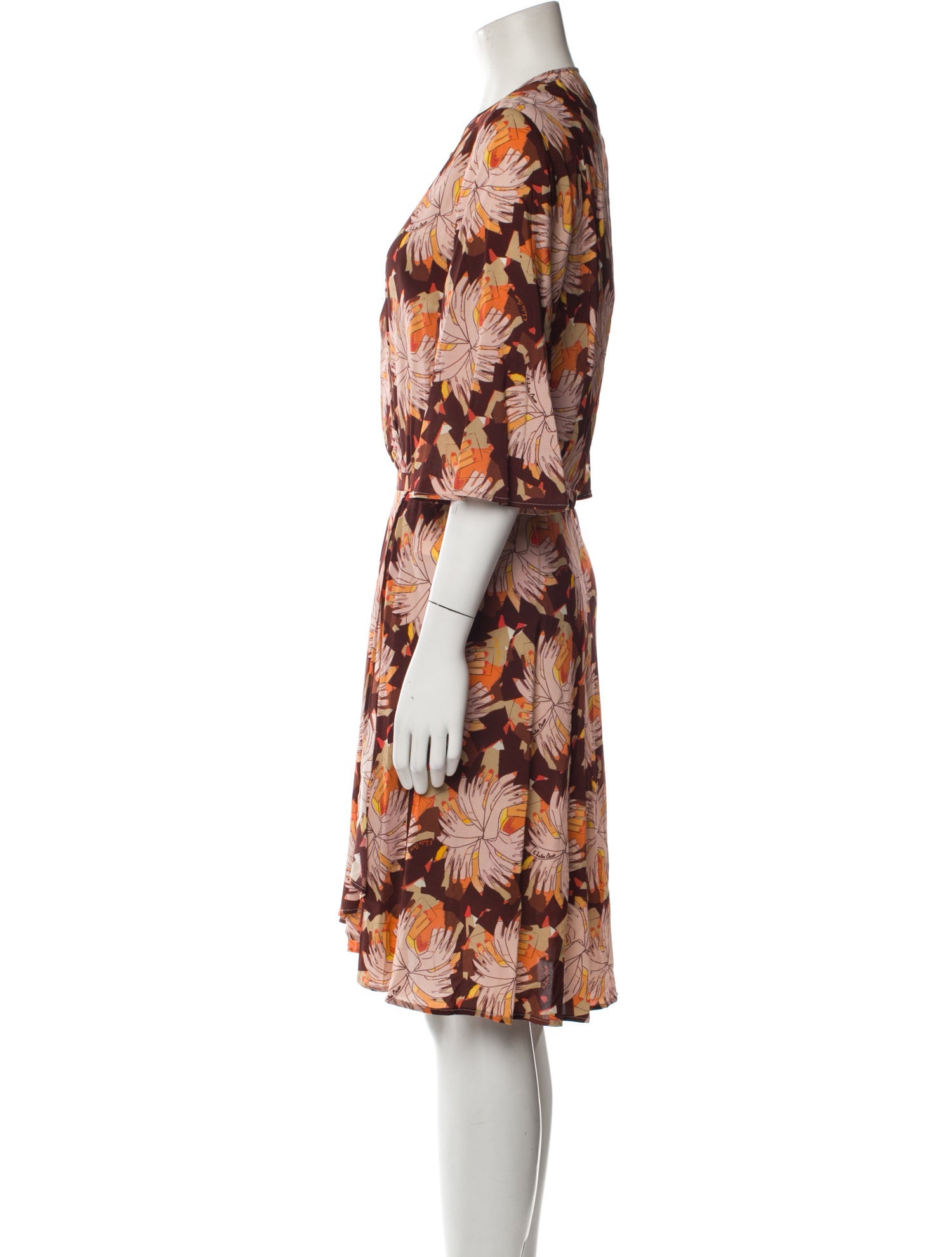 L'Autre Chose Floral Print Midi Length Dress
