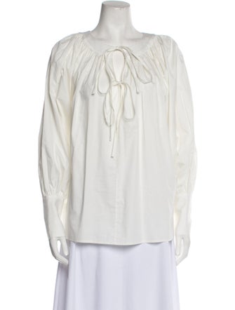L'Autre Chose V-Neck Long Sleeve Blouse