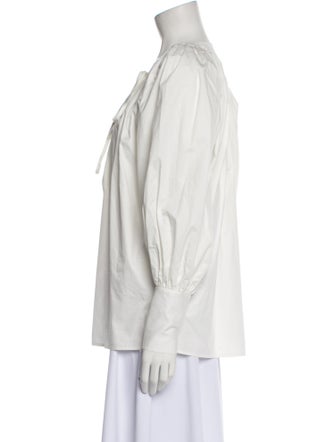 L'Autre Chose V-Neck Long Sleeve Blouse