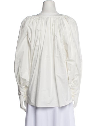 L'Autre Chose V-Neck Long Sleeve Blouse