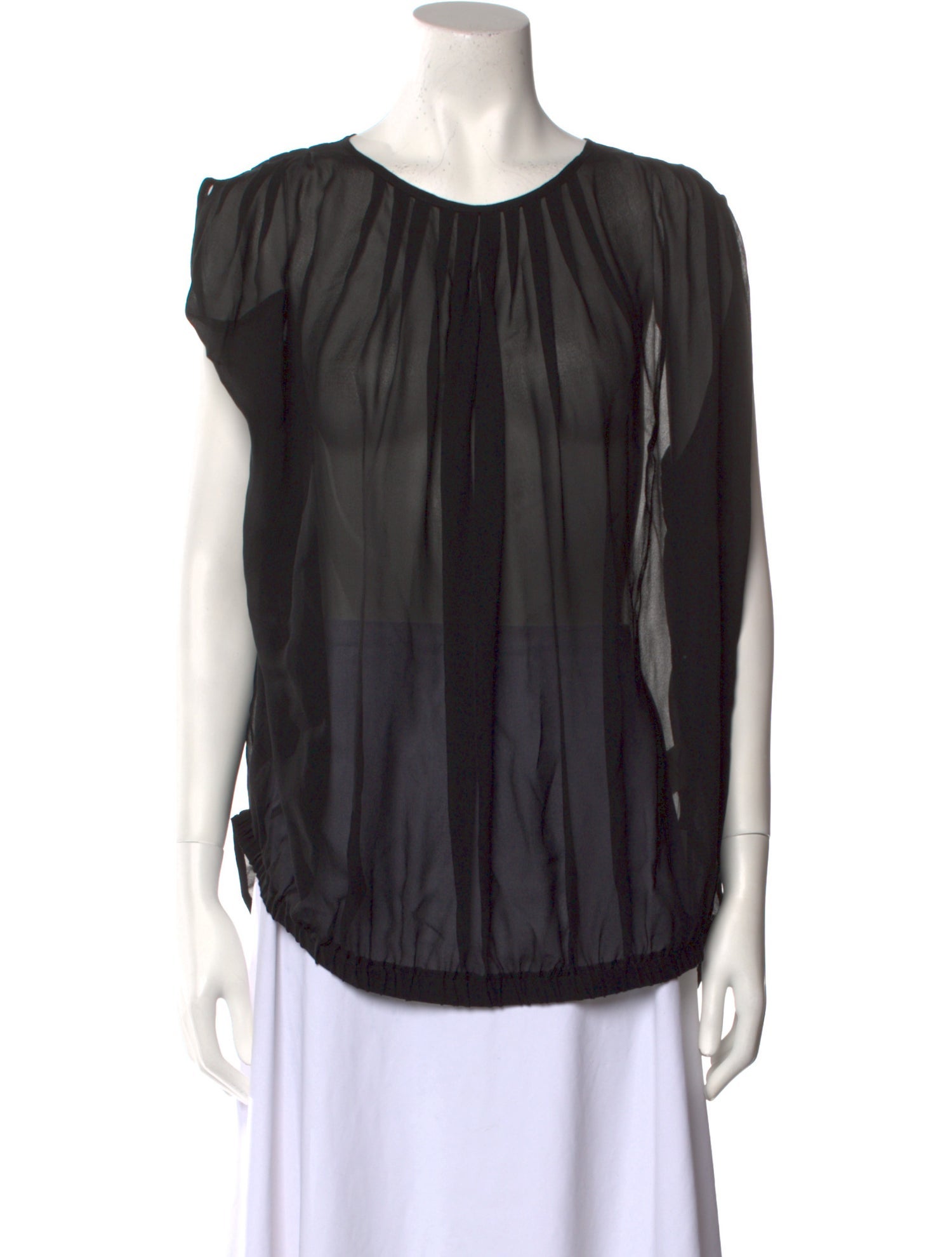 L'Autre Chose Silk Scoop Neck Blouse